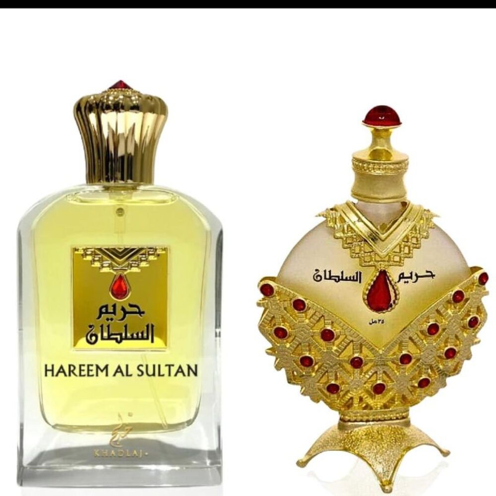 Khadlaj Hareem Al Sultan Gold Fragrance Bundle(2.5 EDP+1.18 Con Perfume Oil)-New